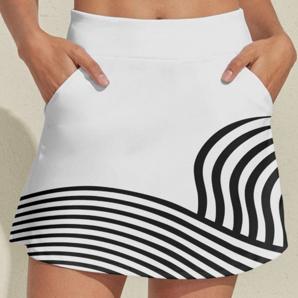 NWT 2 Piece Stylish Sun Protection UPF50 Pullover & Skirt Black and White - Picture 6 of 11